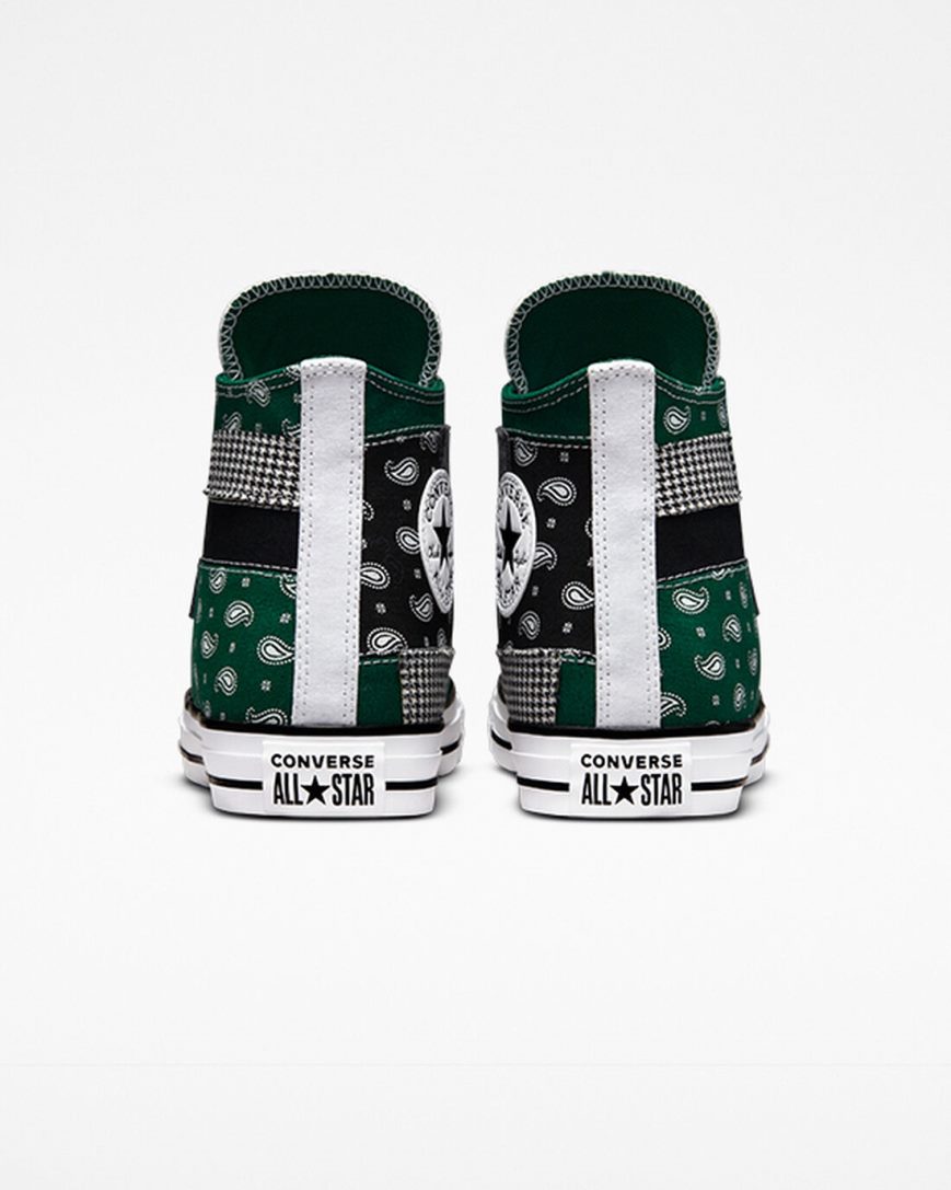 Men's Converse Chuck Taylor All Star Hacked Patterns High Top Shoes Green / Black / White | AU 1850CI